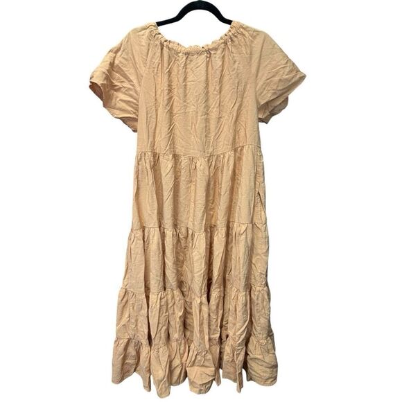 Lulus Present Moment Light Orange Bow Front Tiered Maxi Dress Small - Picture 8 of 15